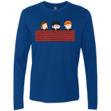 T-Shirts Royal / S Brick Wall Men's Premium Long Sleeve
