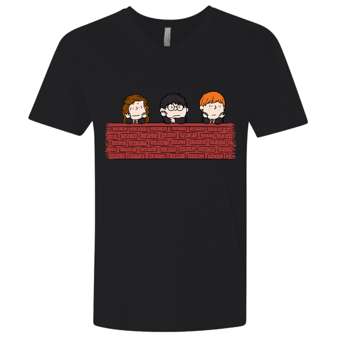 T-Shirts Black / X-Small Brick Wall Men's Premium V-Neck