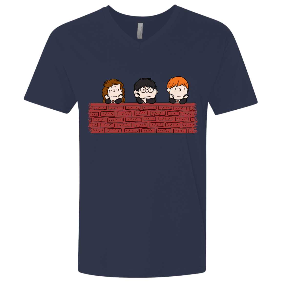 T-Shirts Midnight Navy / X-Small Brick Wall Men's Premium V-Neck