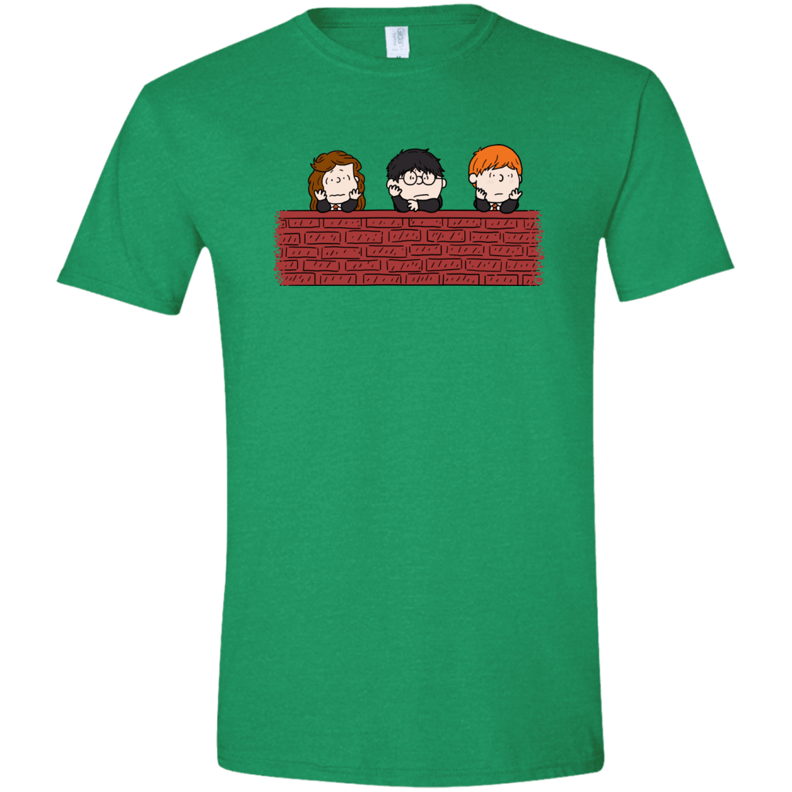 T-Shirts Heather Irish Green / S Brick Wall Men's Semi-Fitted Softstyle