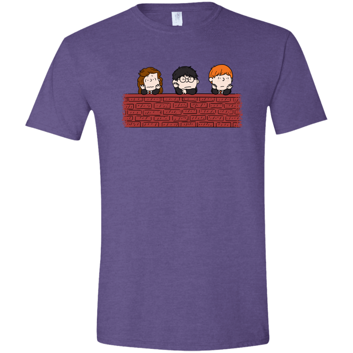 T-Shirts Heather Purple / S Brick Wall Men's Semi-Fitted Softstyle