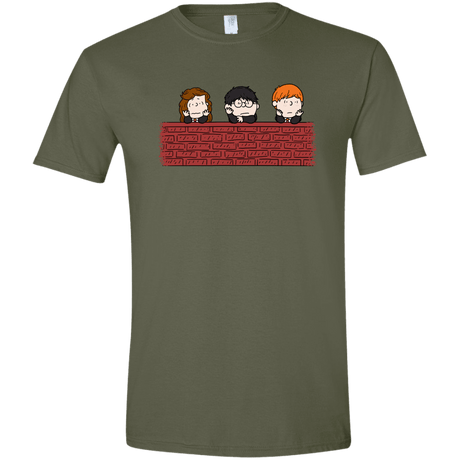 T-Shirts Military Green / S Brick Wall Men's Semi-Fitted Softstyle