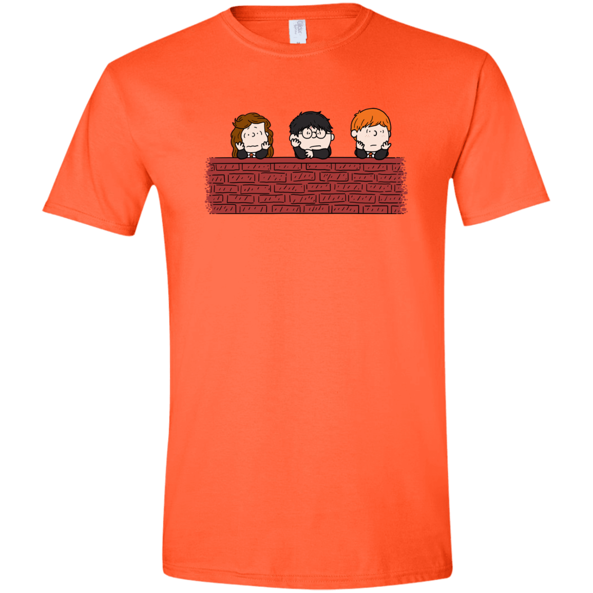 T-Shirts Orange / S Brick Wall Men's Semi-Fitted Softstyle