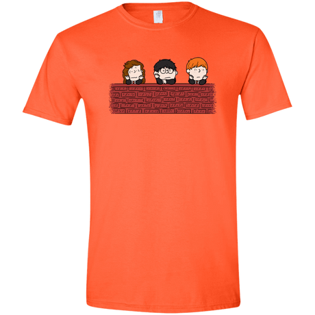 T-Shirts Orange / S Brick Wall Men's Semi-Fitted Softstyle