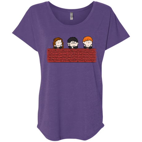 T-Shirts Purple Rush / X-Small Brick Wall Triblend Dolman Sleeve