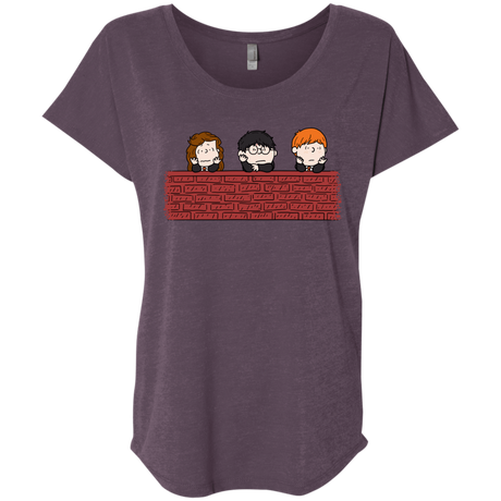 T-Shirts Vintage Purple / X-Small Brick Wall Triblend Dolman Sleeve