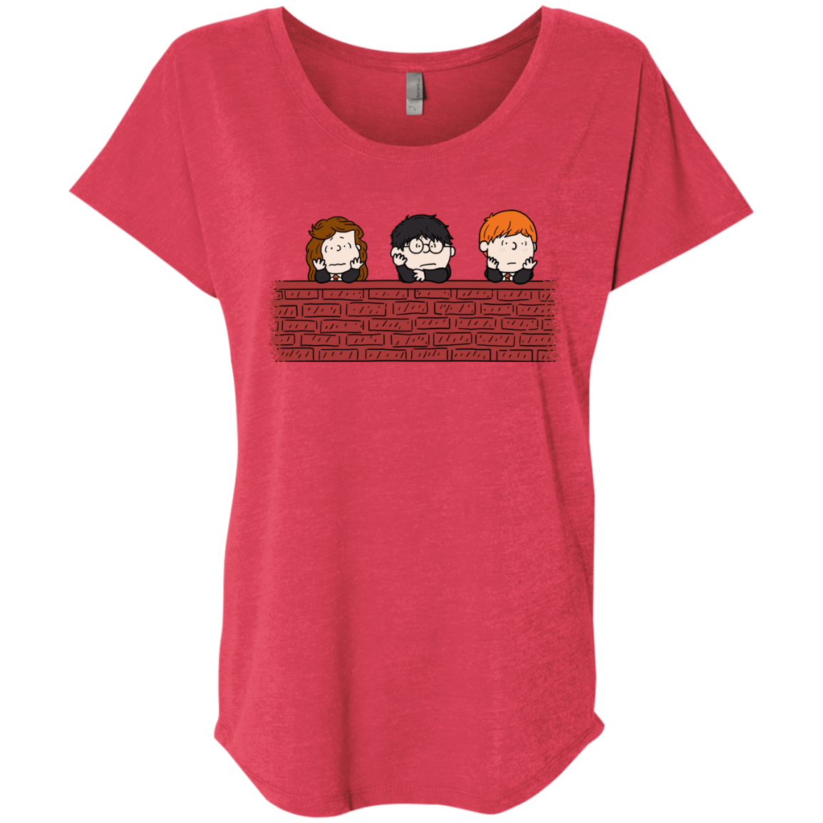 T-Shirts Vintage Red / X-Small Brick Wall Triblend Dolman Sleeve