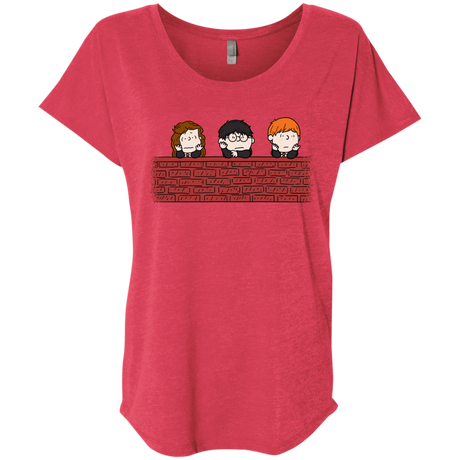 T-Shirts Vintage Red / X-Small Brick Wall Triblend Dolman Sleeve