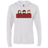 T-Shirts Heather White / X-Small Brick Wall Triblend Long Sleeve Hoodie Tee