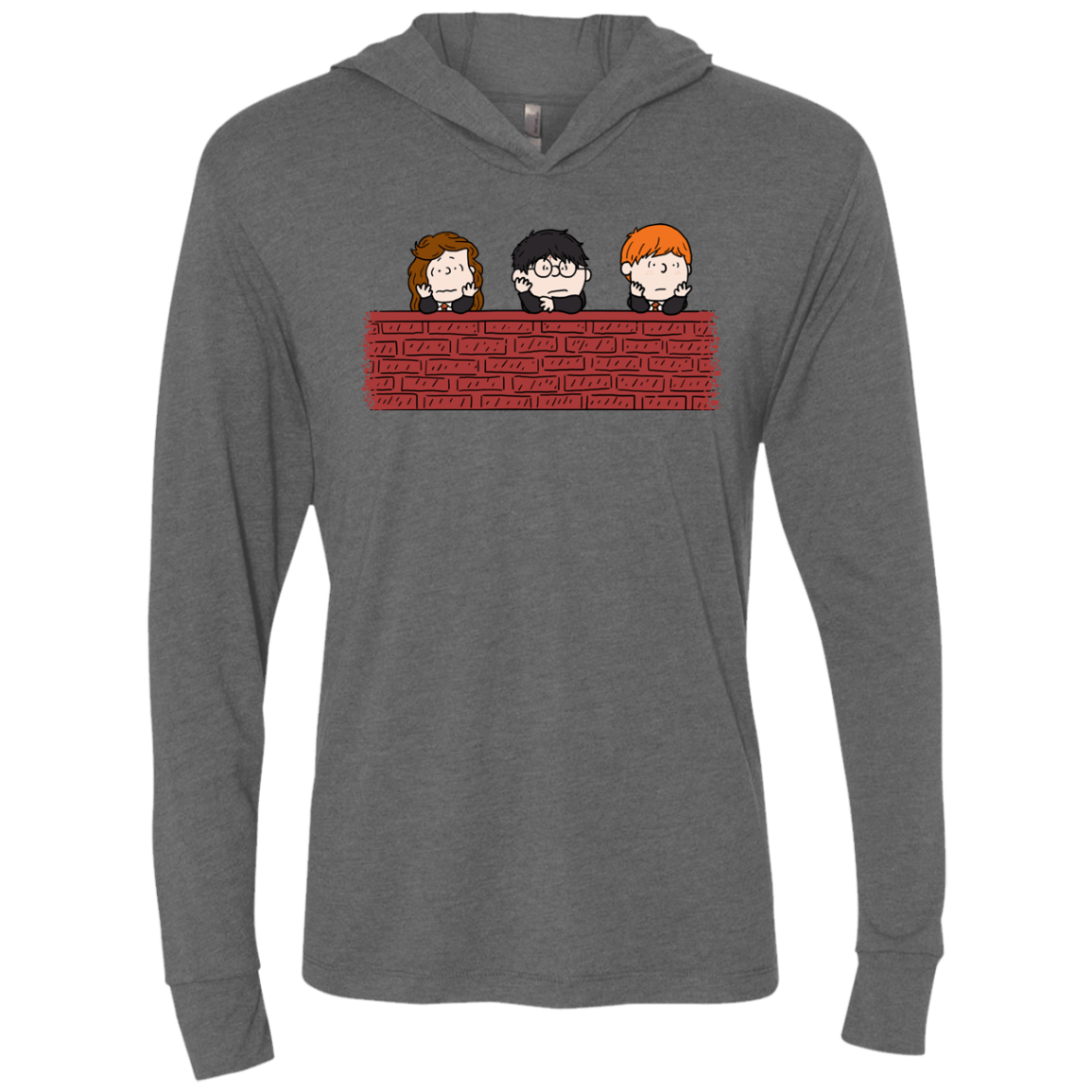 T-Shirts Premium Heather / X-Small Brick Wall Triblend Long Sleeve Hoodie Tee