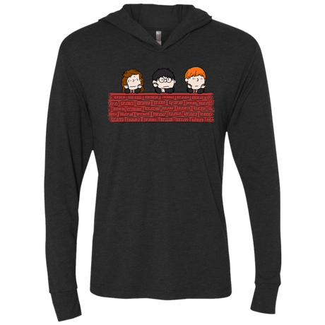 T-Shirts Vintage Black / X-Small Brick Wall Triblend Long Sleeve Hoodie Tee