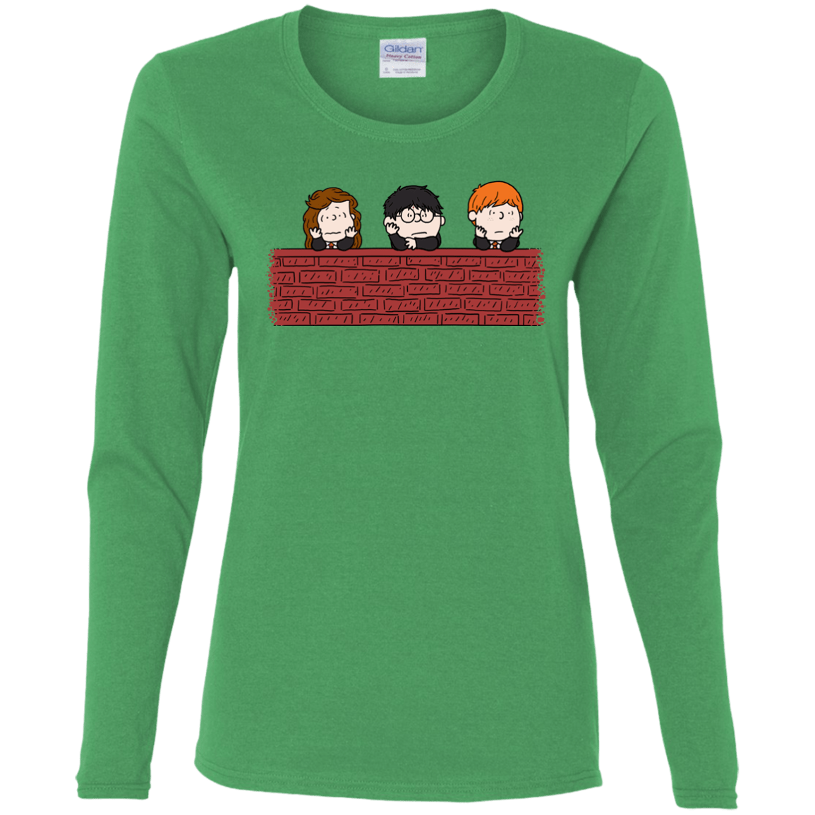 T-Shirts Irish Green / S Brick Wall Women's Long Sleeve T-Shirt