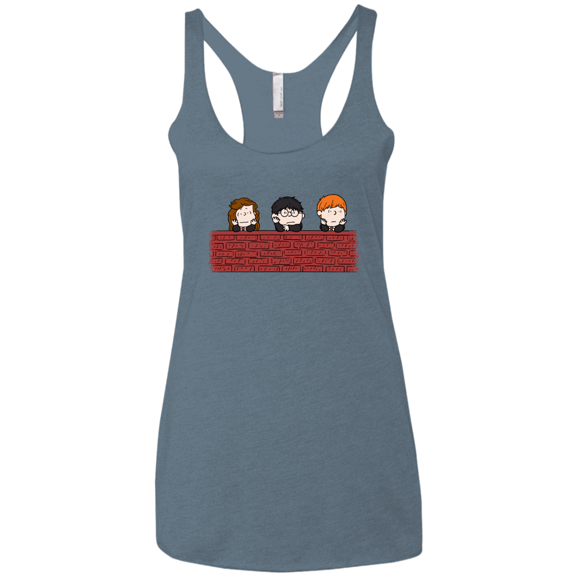 T-Shirts Indigo / X-Small Brick Wall Women's Triblend Racerback Tank