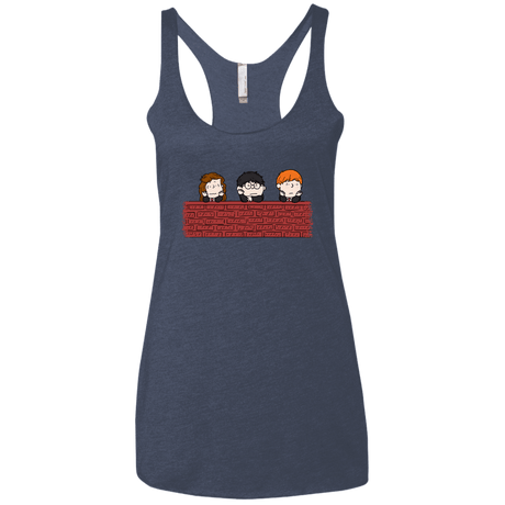T-Shirts Vintage Navy / X-Small Brick Wall Women's Triblend Racerback Tank