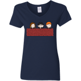 T-Shirts Navy / S Brick Wall Women's V-Neck T-Shirt