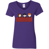 T-Shirts Purple / S Brick Wall Women's V-Neck T-Shirt