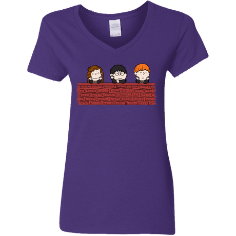 T-Shirts Purple / S Brick Wall Women's V-Neck T-Shirt