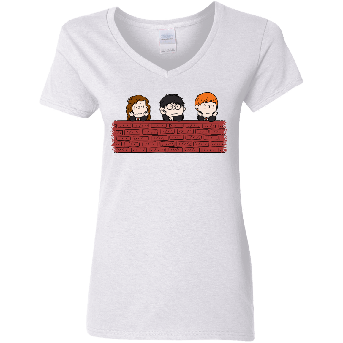 T-Shirts White / S Brick Wall Women's V-Neck T-Shirt