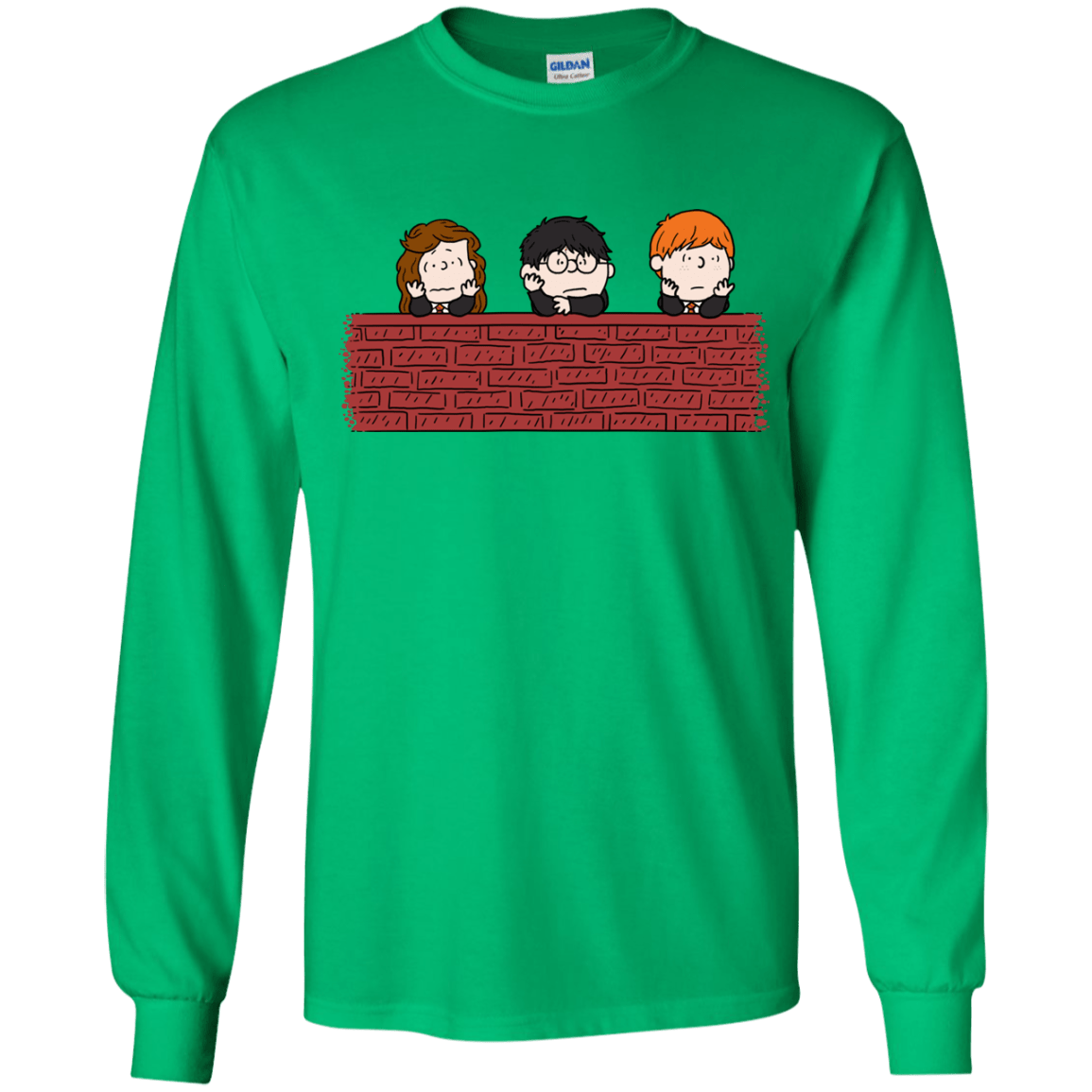 T-Shirts Irish Green / YS Brick Wall Youth Long Sleeve T-Shirt