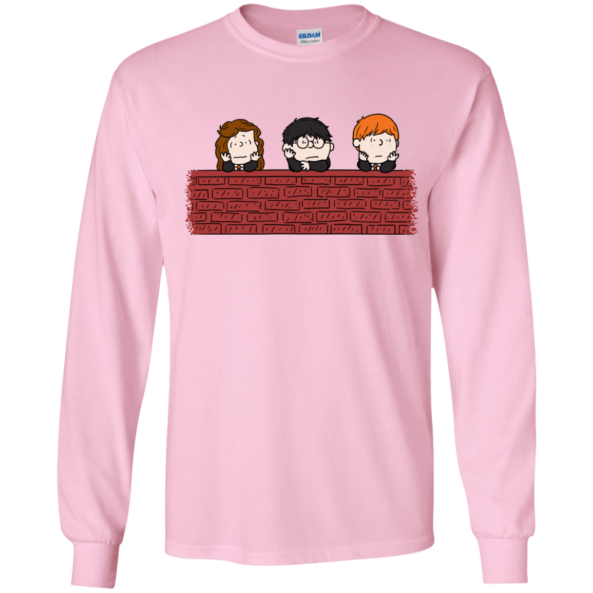 T-Shirts Light Pink / YS Brick Wall Youth Long Sleeve T-Shirt