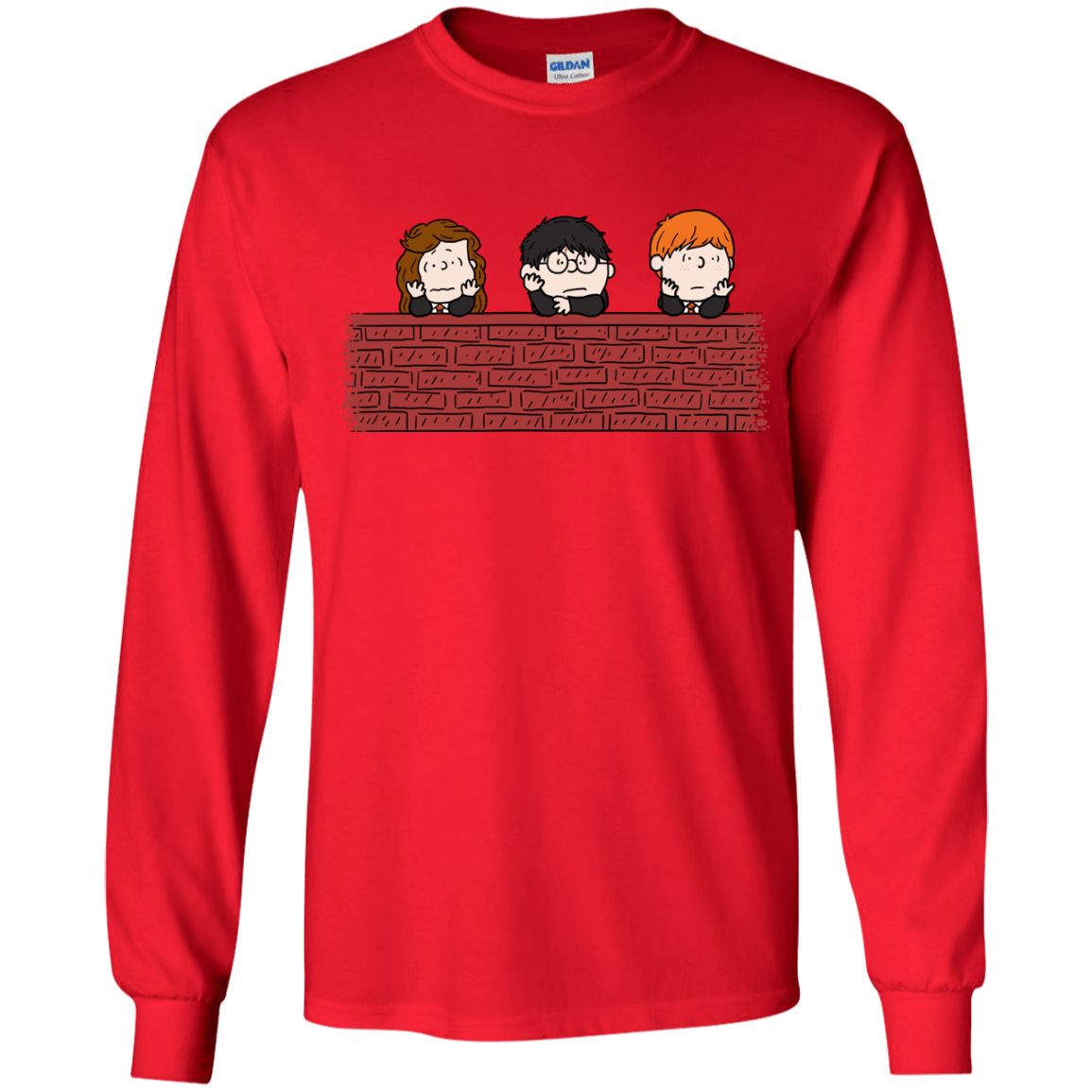 T-Shirts Red / YS Brick Wall Youth Long Sleeve T-Shirt