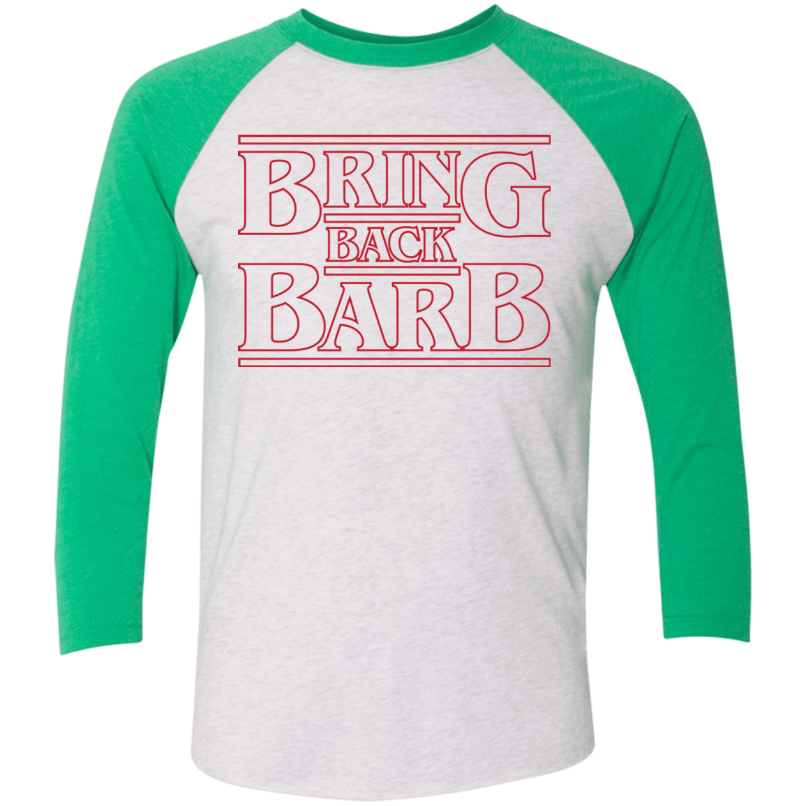 T-Shirts Heather White/Envy / X-Small Bring Back Barb Triblend 3/4 Sleeve
