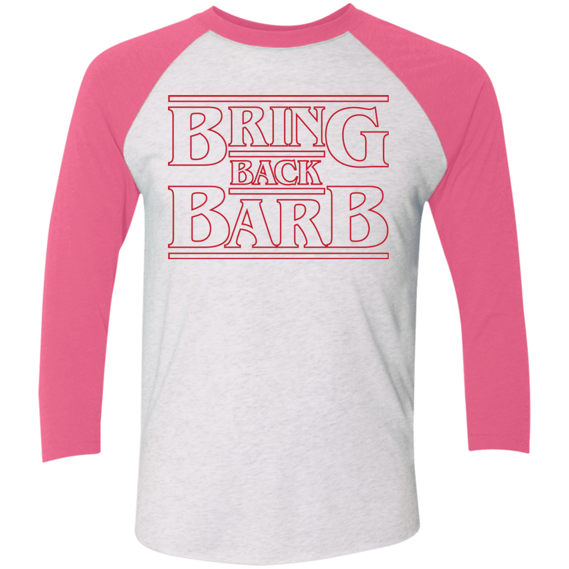 T-Shirts Heather White/Vintage Pink / X-Small Bring Back Barb Triblend 3/4 Sleeve