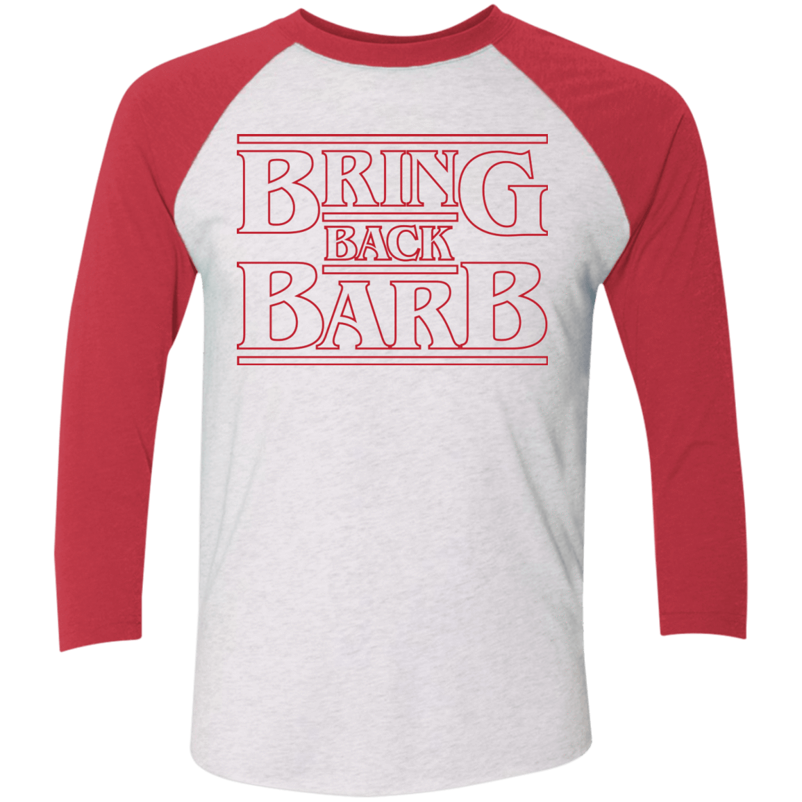 T-Shirts Heather White/Vintage Red / X-Small Bring Back Barb Triblend 3/4 Sleeve