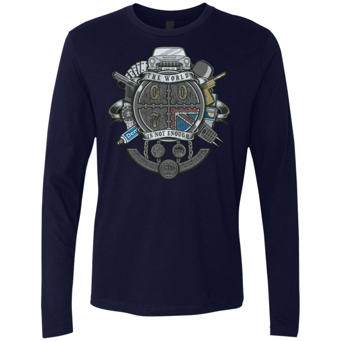 T-Shirts Midnight Navy / Small British Spy Crest Men's Premium Long Sleeve