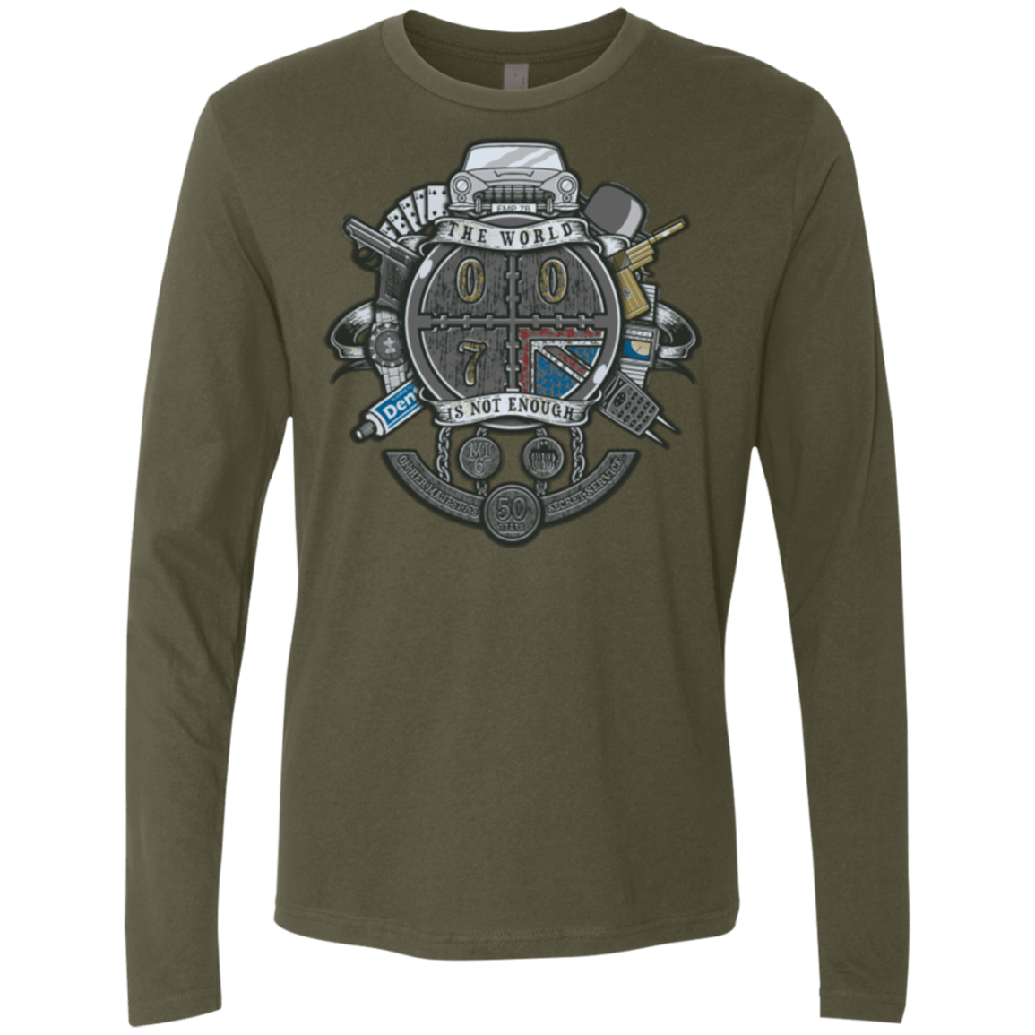 T-Shirts Military Green / Small British Spy Crest Men's Premium Long Sleeve