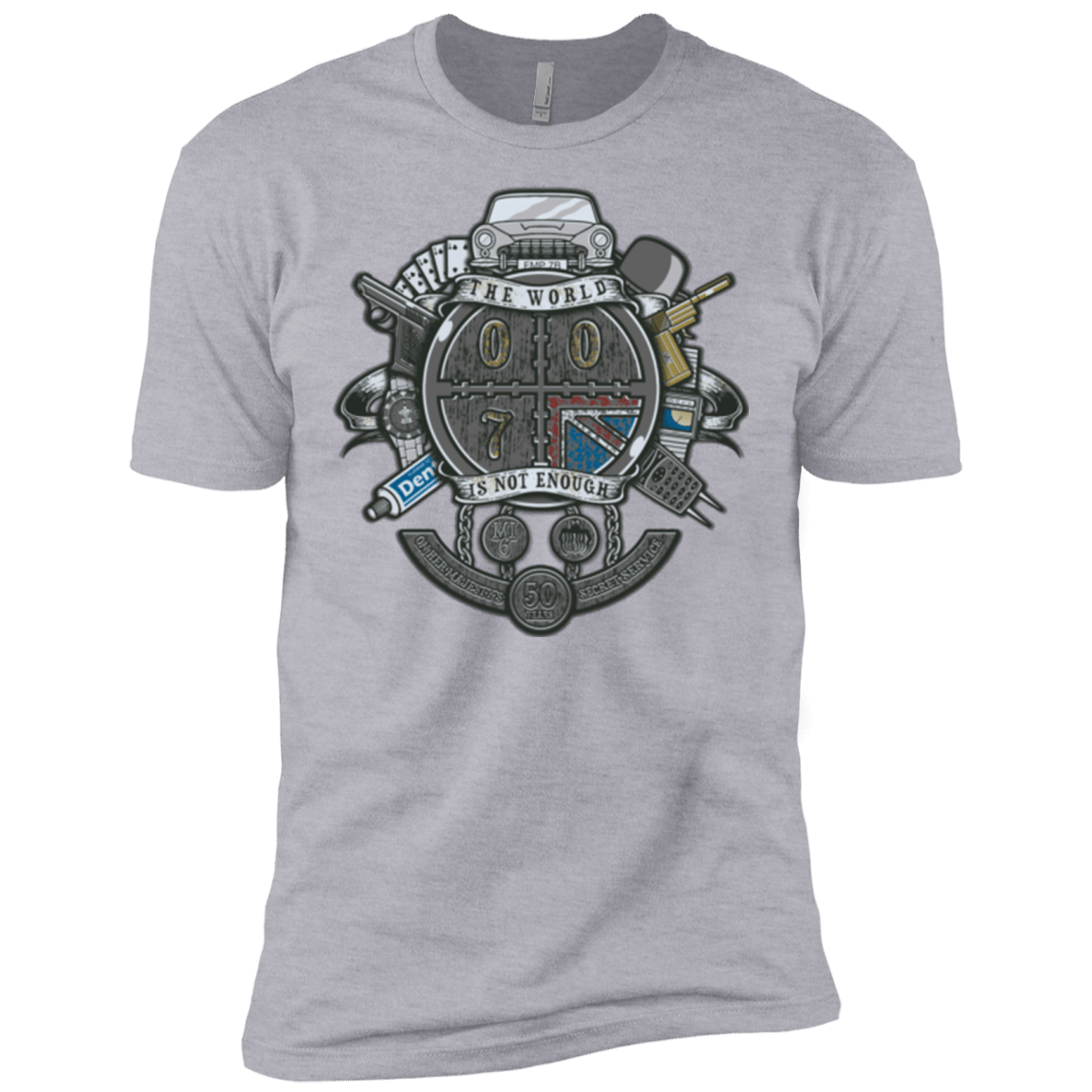 T-Shirts Heather Grey / X-Small British Spy Crest Men's Premium T-Shirt