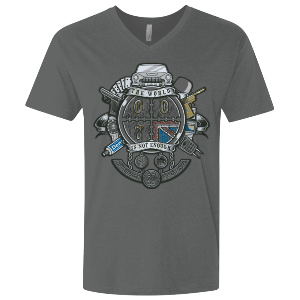 T-Shirts Heavy Metal / X-Small British Spy Crest Men's Premium V-Neck