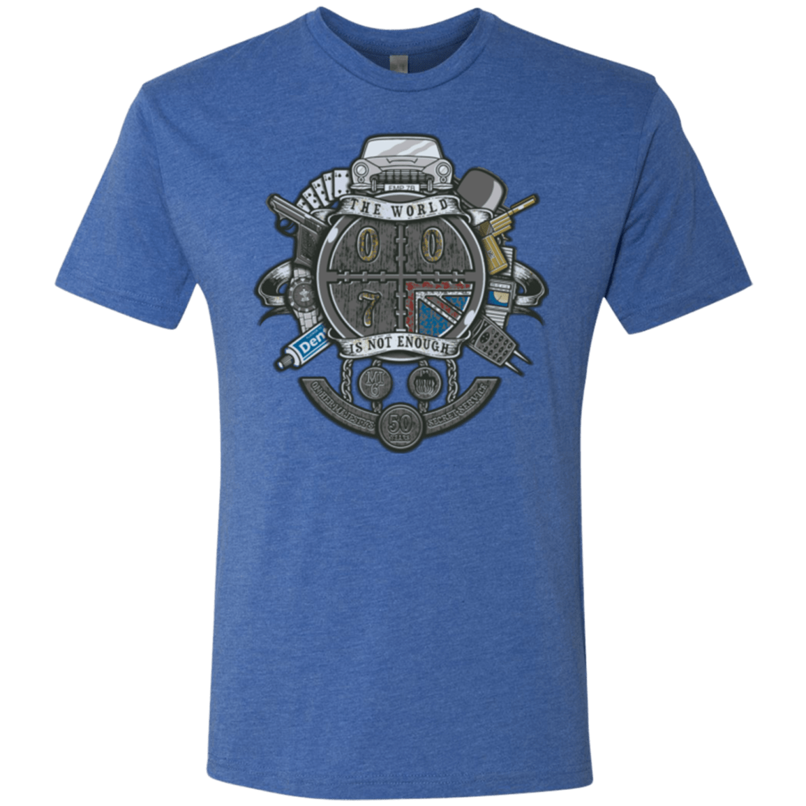 T-Shirts Vintage Royal / Small British Spy Crest Men's Triblend T-Shirt