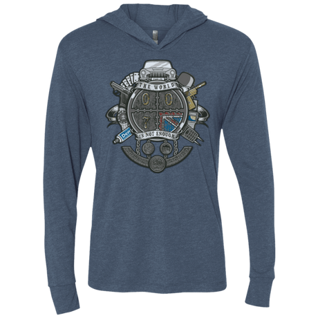 T-Shirts Indigo / X-Small British Spy Crest Triblend Long Sleeve Hoodie Tee
