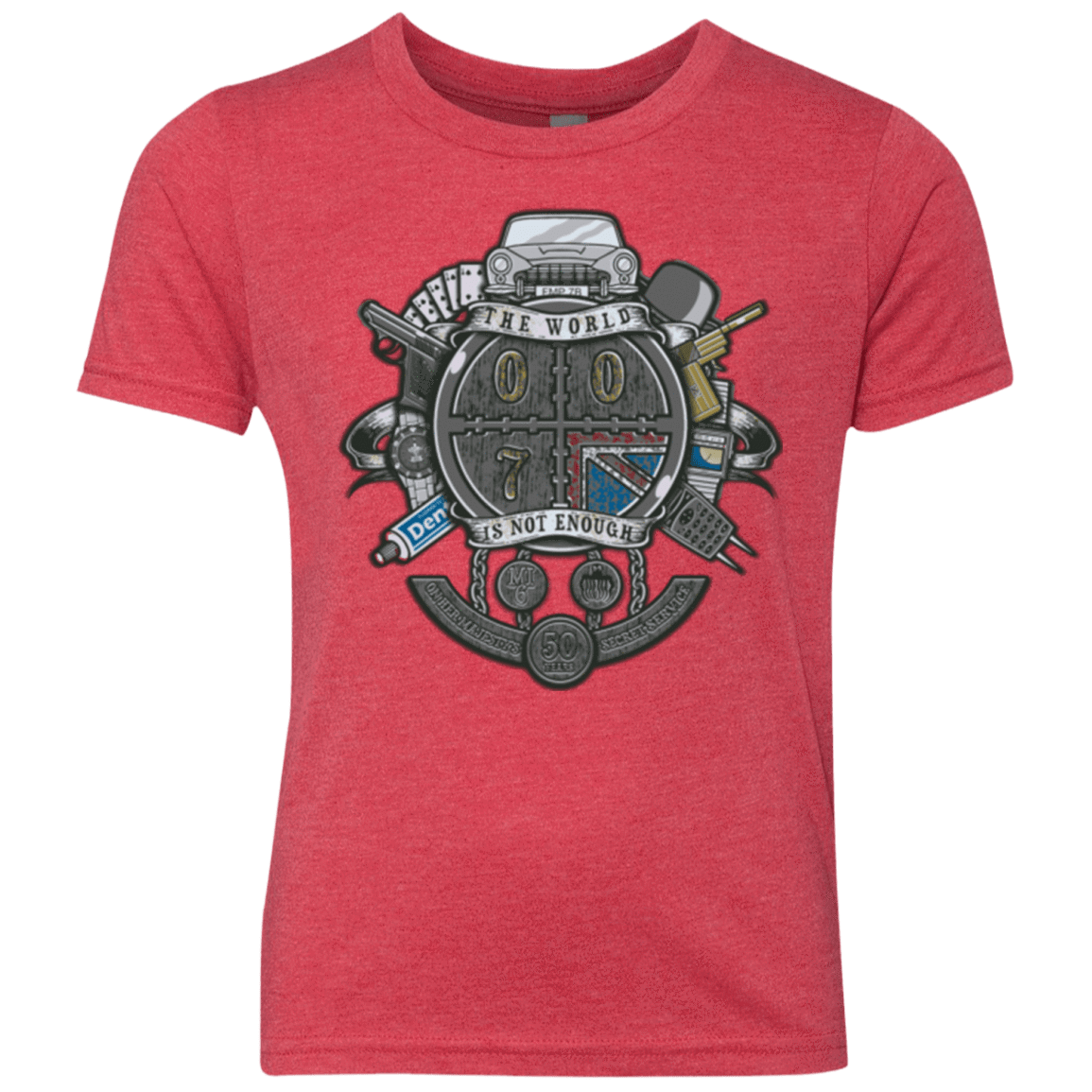 T-Shirts Vintage Red / YXS British Spy Crest Youth Triblend T-Shirt