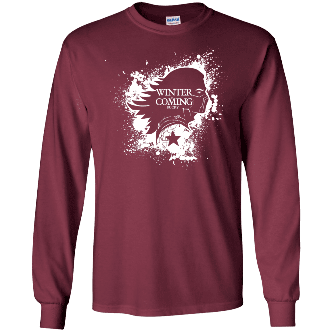 T-Shirts Maroon / S Bucky Black Men's Long Sleeve T-Shirt