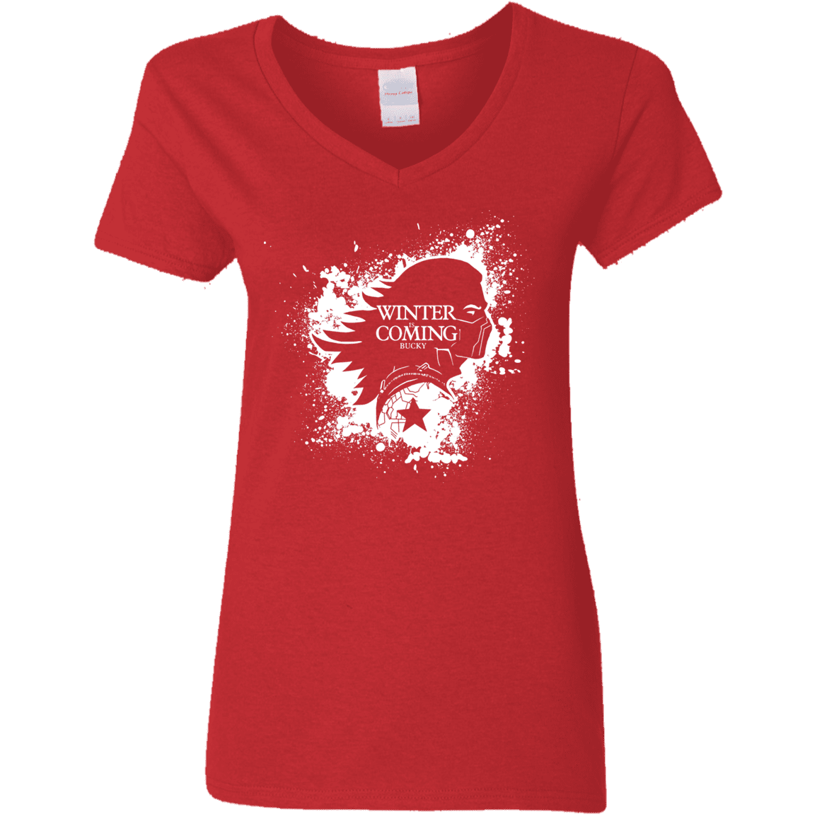 T-Shirts Red / S Bucky Black Women's V-Neck T-Shirt