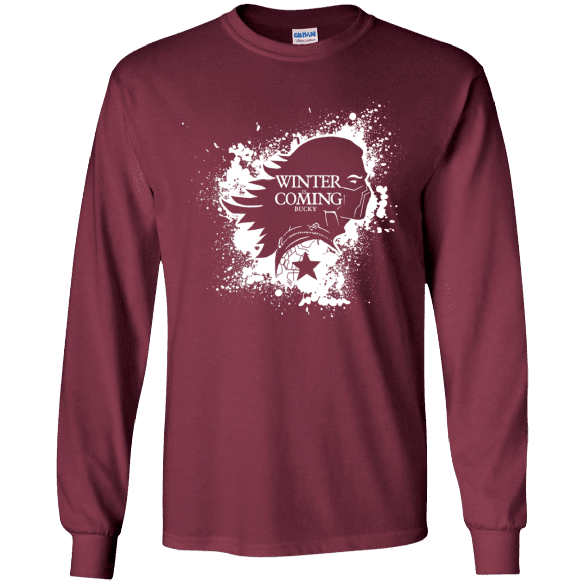 T-Shirts Maroon / YS Bucky Black Youth Long Sleeve T-Shirt