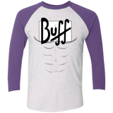 T-Shirts Heather White/Purple Rush / X-Small Buff Men's Triblend 3/4 Sleeve