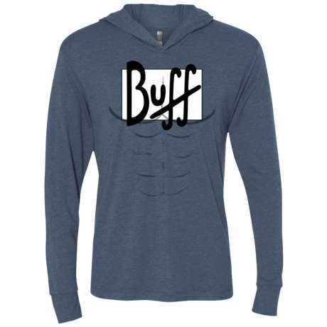 T-Shirts Indigo / X-Small Buff Triblend Long Sleeve Hoodie Tee