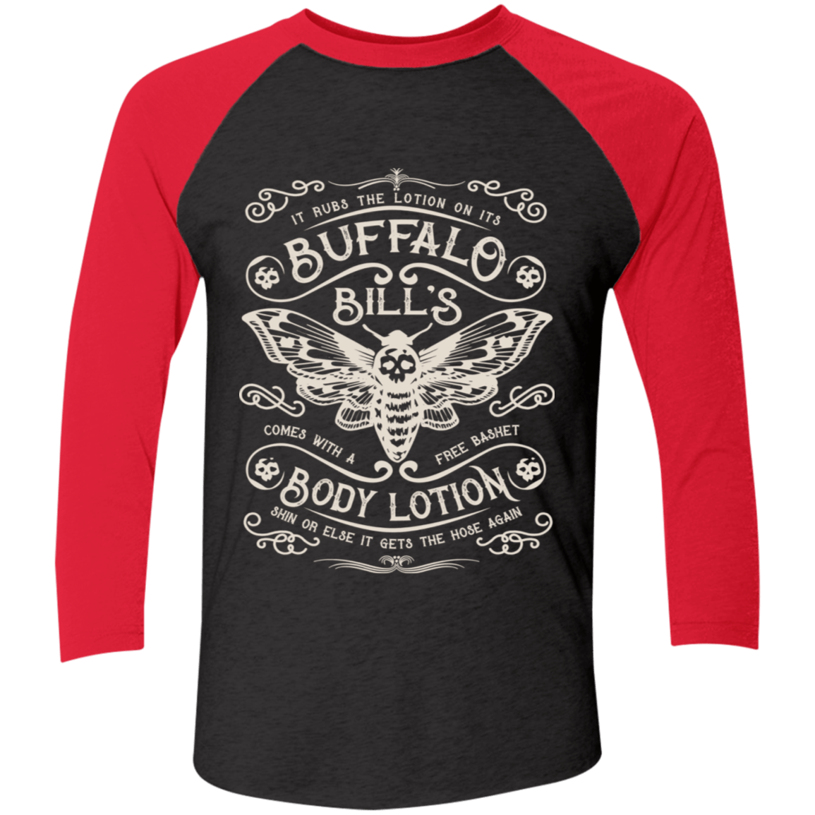 T-Shirts Vintage Black/Vintage Red / S Buffalo Bills Body Lotion Men's Triblend 3/4 Sleeve