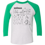 T-Shirts Heather White/Envy / X-Small Build a Snowman Men's Triblend 3/4 Sleeve