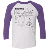 T-Shirts Heather White/Purple Rush / X-Small Build a Snowman Men's Triblend 3/4 Sleeve