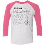 T-Shirts Heather White/Vintage Pink / X-Small Build a Snowman Men's Triblend 3/4 Sleeve