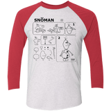 T-Shirts Heather White/Vintage Red / X-Small Build a Snowman Men's Triblend 3/4 Sleeve