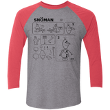 T-Shirts Premium Heather/ Vintage Red / X-Small Build a Snowman Men's Triblend 3/4 Sleeve