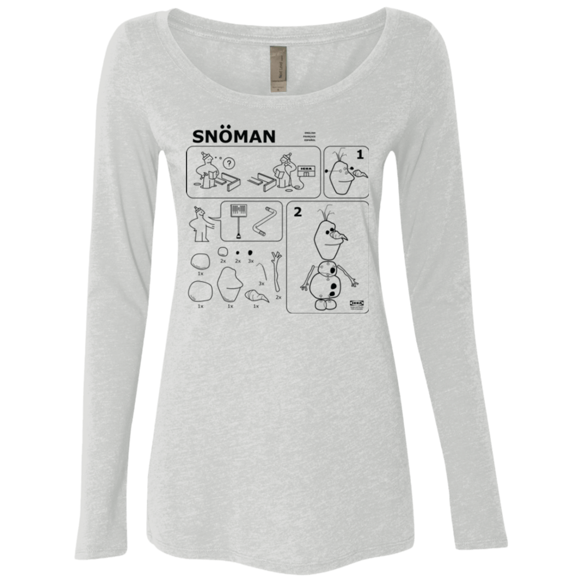 T-Shirts Heather White / Small Build a Snowman Women's Triblend Long Sleeve Shirt