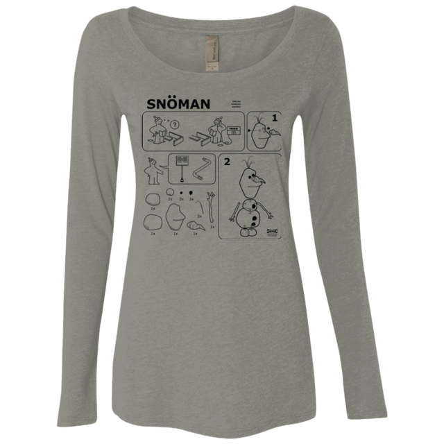 T-Shirts Venetian Grey / Small Build a Snowman Women's Triblend Long Sleeve Shirt