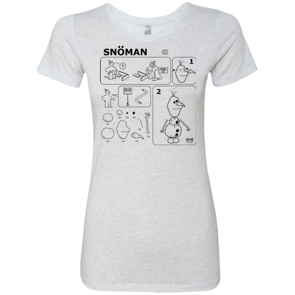 T-Shirts Heather White / Small Build a Snowman Women's Triblend T-Shirt