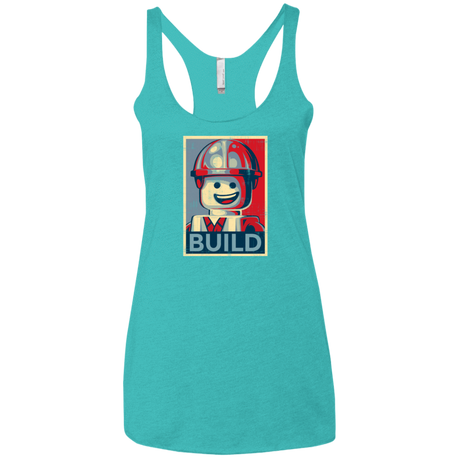 T-Shirts Tahiti Blue / X-Small Build Women's Triblend Racerback Tank